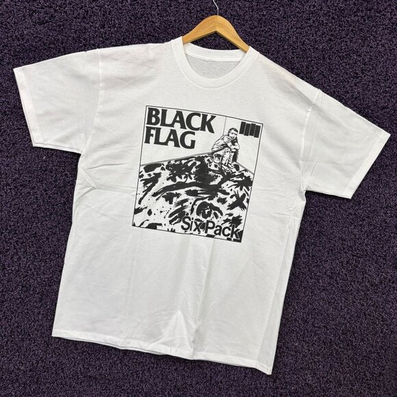 Black Flag Six Pack EP Album Hardcore Punk Band T-Shirt XL - Picture 3 of 4